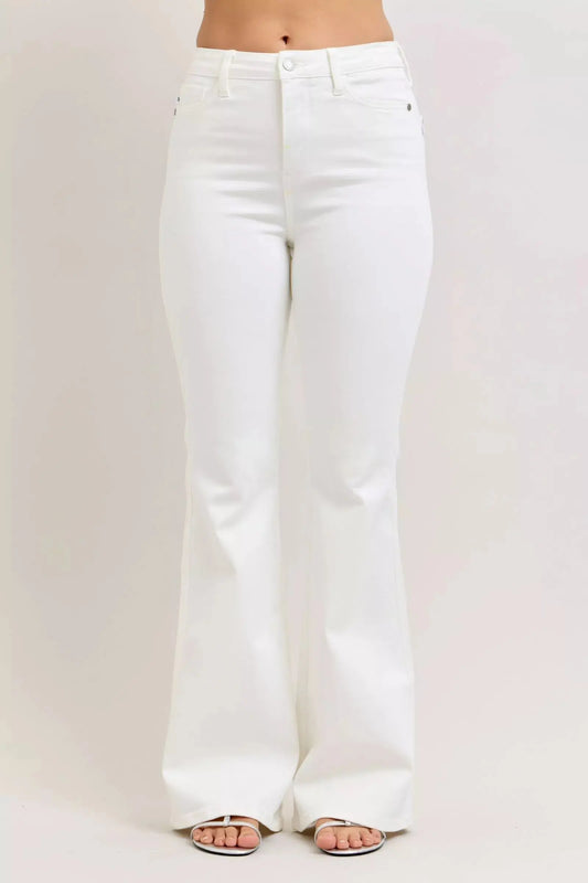 Judy Blue High-Waisted Tummy Control Flare Jeans.