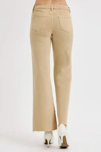 RISEN Full Size Raw Hem Wide Leg Jeans Plus Size.