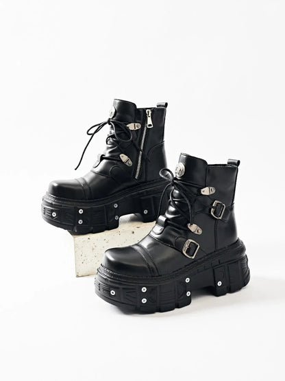 Lace Up Platform Boots.