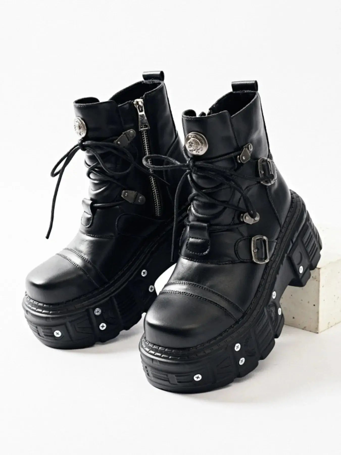 Lace Up Platform Boots.