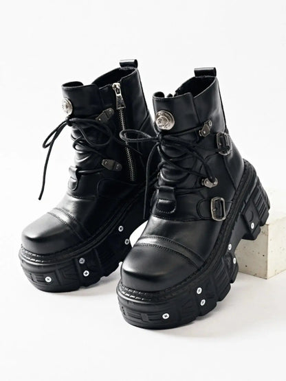 Lace Up Platform Boots.