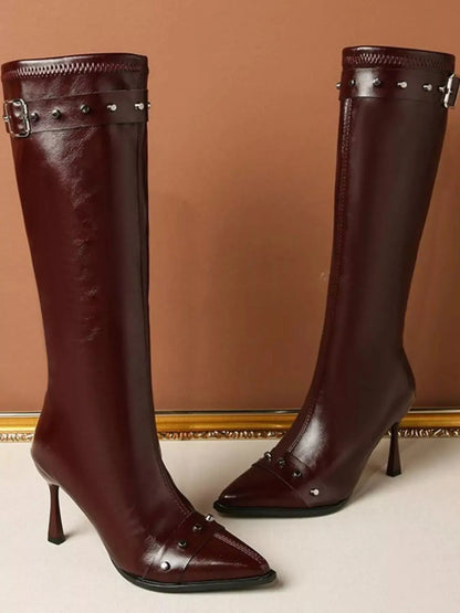 Point Toe High Heel Boots.