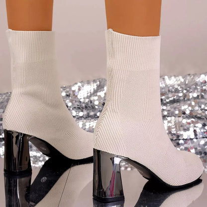 Round Toe Block Heels Boots.