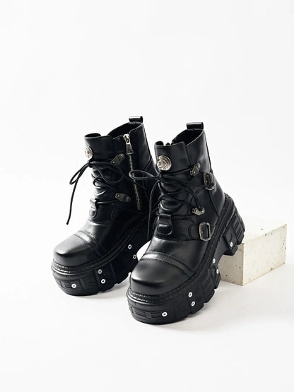 Lace Up Platform Boots.