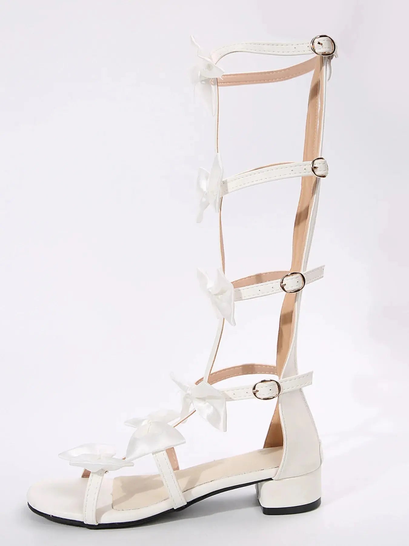 Bow Low Heels Sandals.