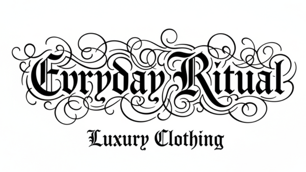 Vektor Gothic Calligraphy logo: Evryday ritual  Sub-Logo: Luxury Clothing